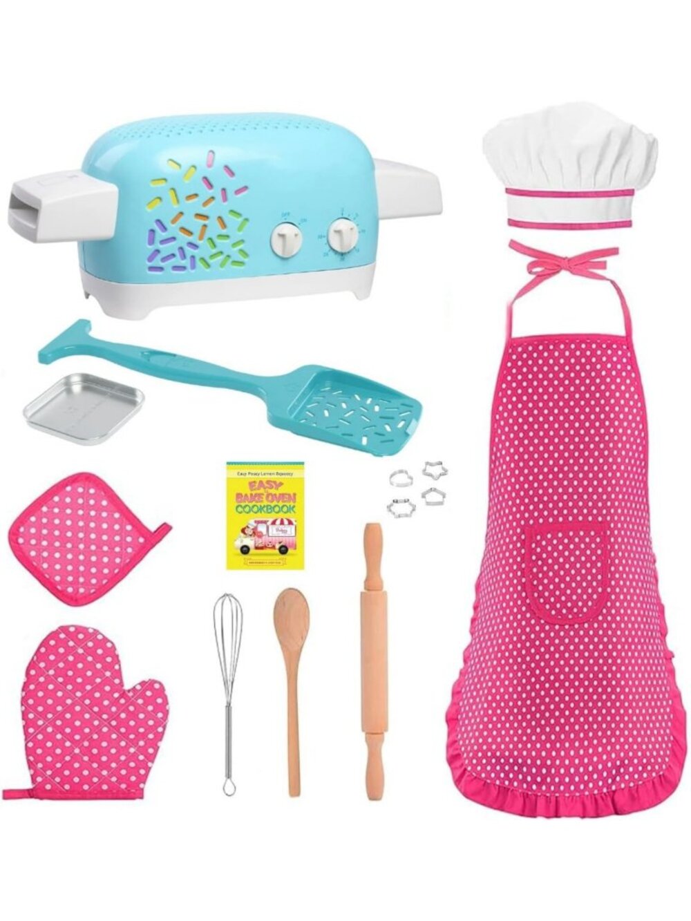 Kids Baking Set - Easy Bake Oven, Apron, Mitt, Chef Hat & Cookbook Bundle